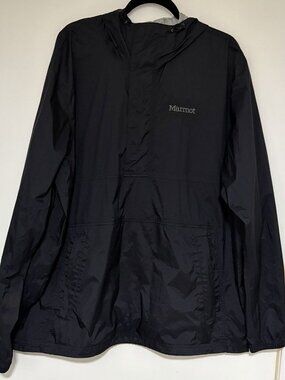 Marmot Men’s Black 1/4 Zip Hooded Lightweight Windbreaker Jacket Size XXL